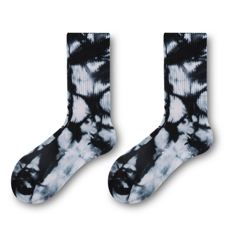 Glad Xvan Tie Dye Crew Socks Autumn Winter Hip-hop Cotton Socks